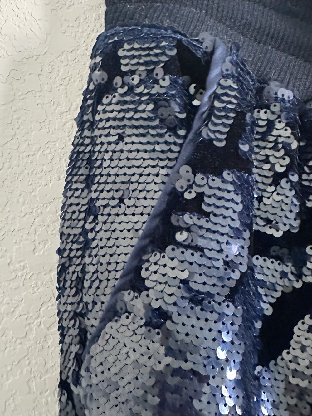 Anthropologie Ett:Twa Sequin Velvet Jogger Pants Navy Blue Sz M - Picture 6 of 8